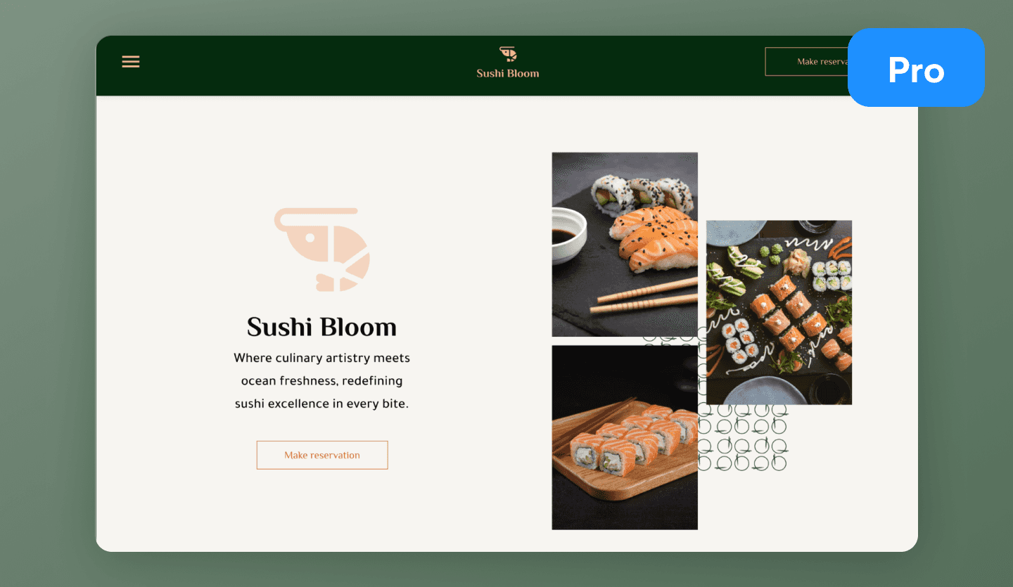 Sushi restaurant website design cover